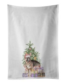 NEW German Shepherd Christmas Presents and Tree Kitchen Towel Set of 2 White Dish Towels Decorative Bathroom Hand towel for Hand, Face, Hair, Yog