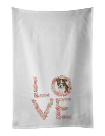 Boston Terrier Puppy #2 Love Kitchen Towel Set of 2 White Dish Towels Decorative Bathroom Hand towel for Hand, Face, Hair, Yoga, Tea, Dishcloth