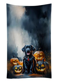 Black Labrador Retriever Puppy Halloween Kitchen Towel Dish Cloths Guest Hand Towel Decorative Bathroom Towel for Face,Tea, Dishcloth
